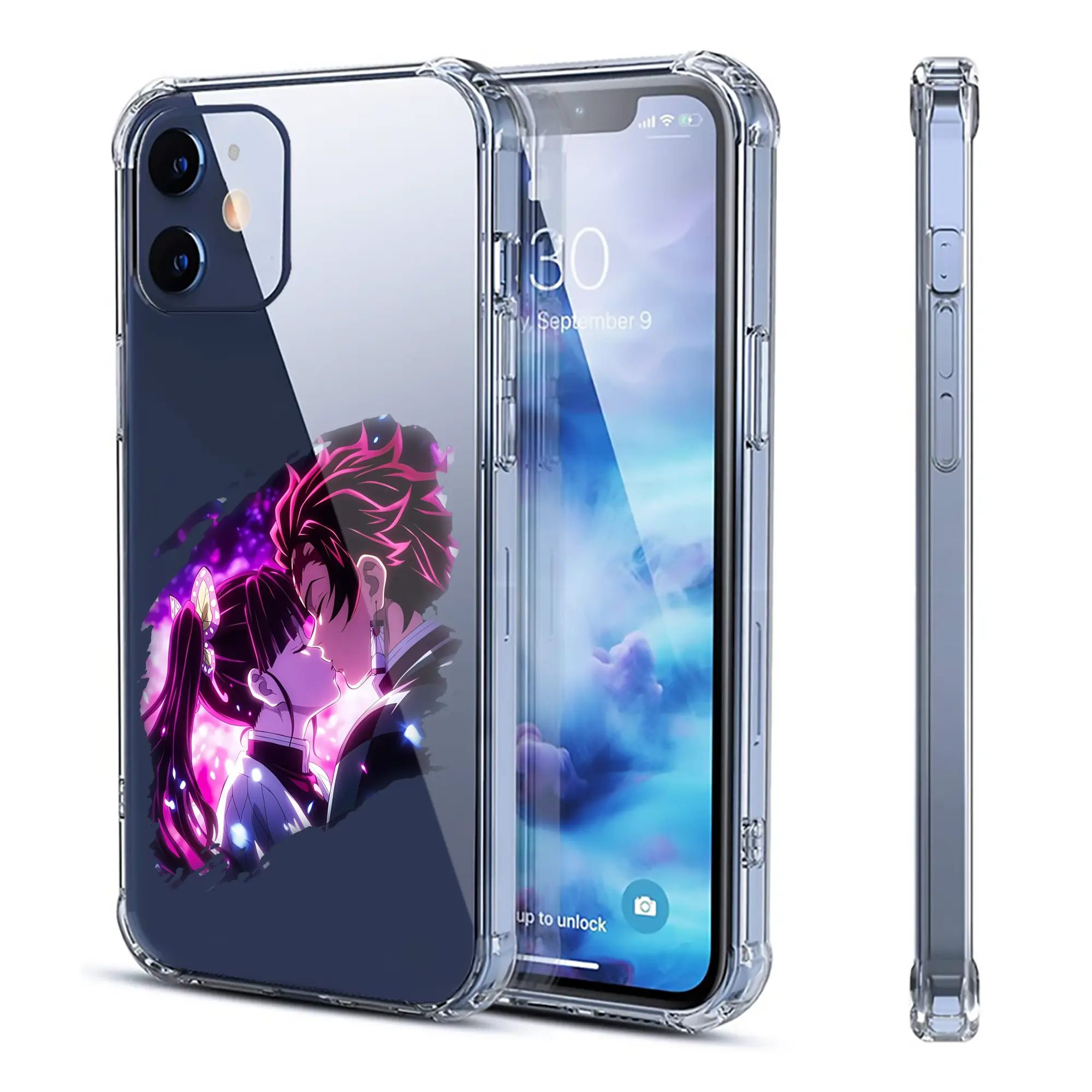 鬼滅の刃 グッズ,栗花落 カナヲ - IPhone 12シリーズ対応 ・ 透明スマホケース ・ クリアソフトケース ・ TPU素材 ・ 耐衝撃 ・ 高密着 ・ 防汚 防指紋 ・ 簡単着脱